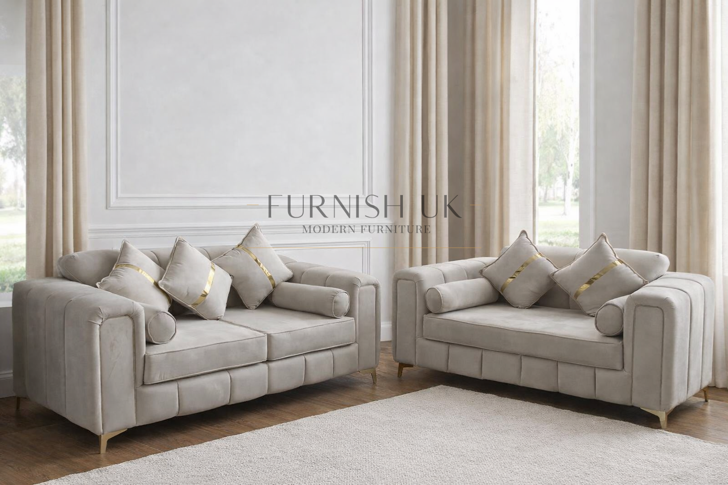 Luxe Gold Velvet ( 2+3 Seater Sofa)