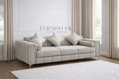 Luxe Gold Velvet (4 Seater Sofa)