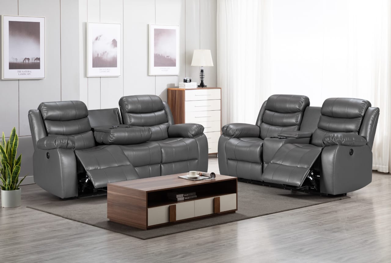 Roma 3+2 Leather Manual Recliners
