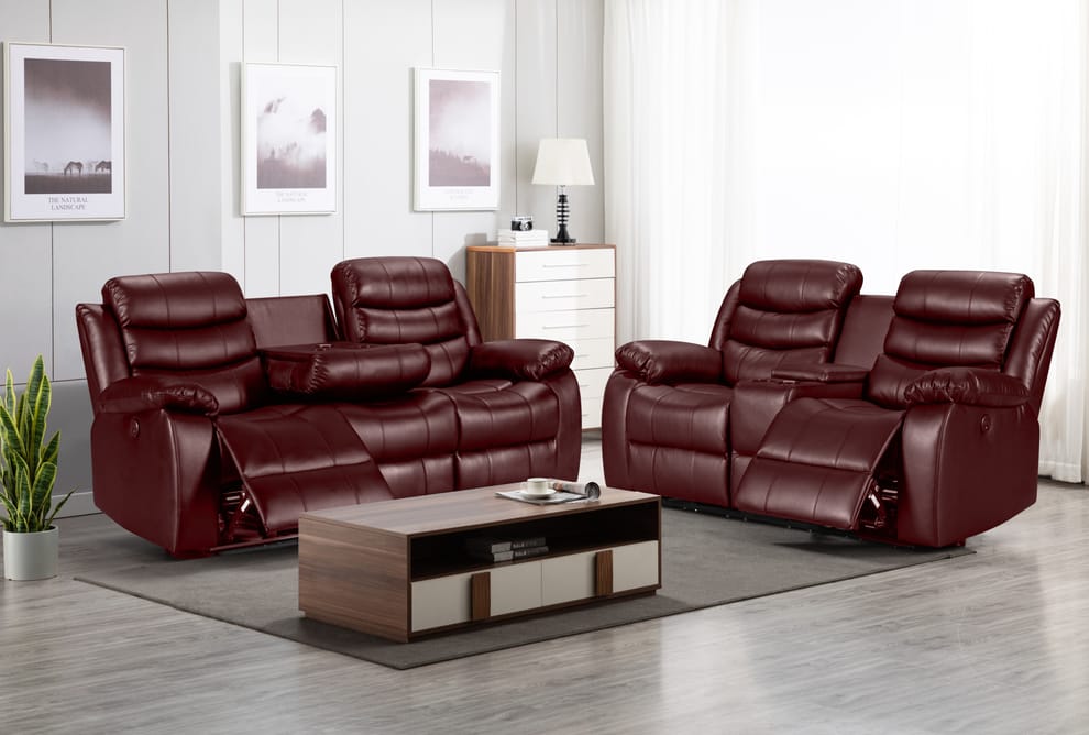 Roma 3+2 Leather Manual Recliners